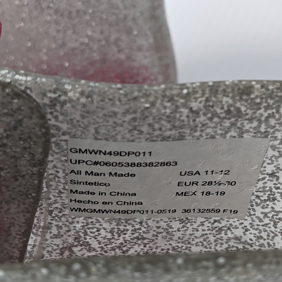 Girls Sparkle Rain Combat Style Boots with pink Laces - Sz. 11-12 - Picture 2 of 8